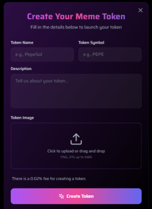 Create Token Modal - Overview