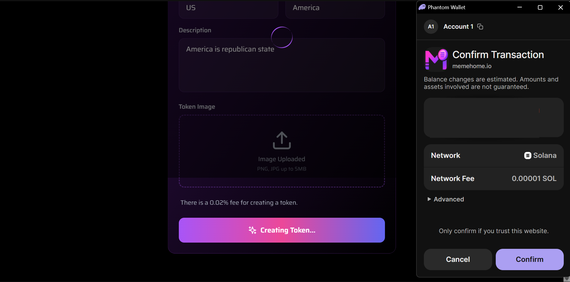 Phantom Wallet Bestätigung