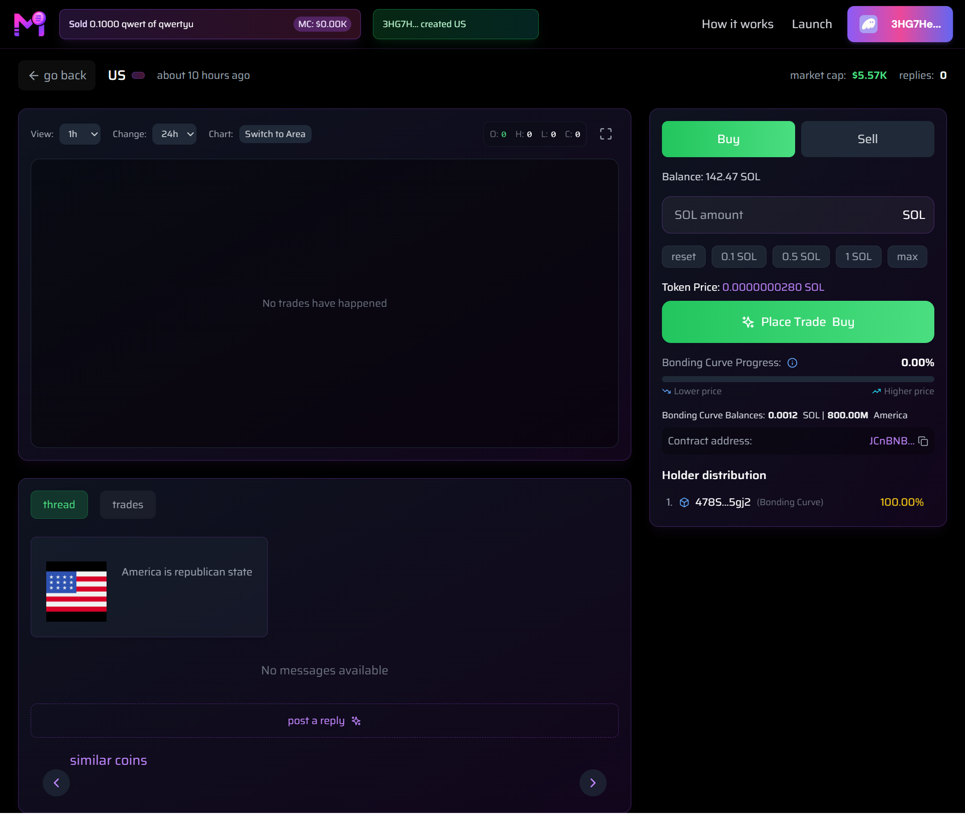 Vista Completa de la Página del Token